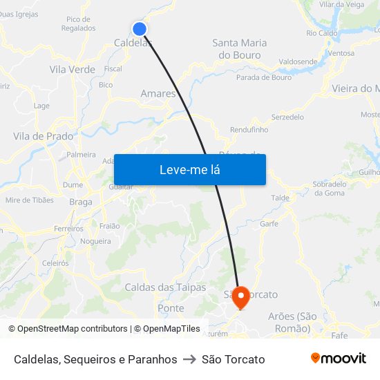 Caldelas, Sequeiros e Paranhos to São Torcato map