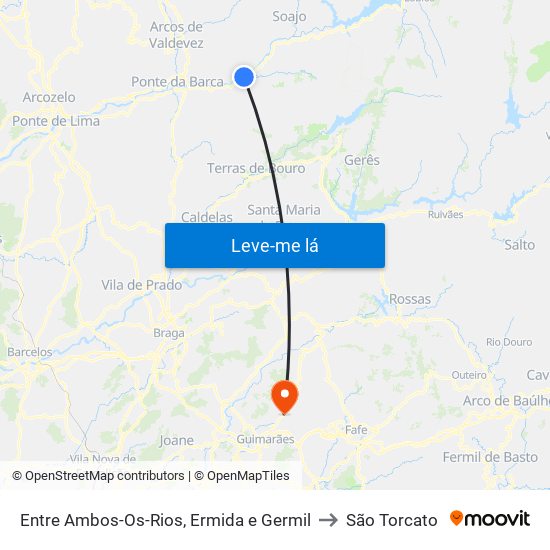 Entre Ambos-Os-Rios, Ermida e Germil to São Torcato map