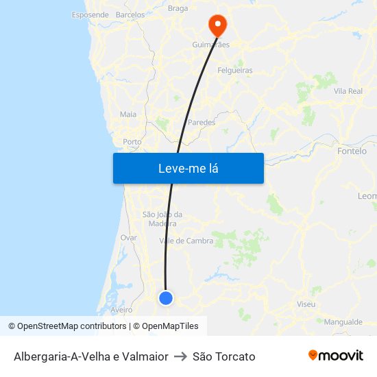 Albergaria-A-Velha e Valmaior to São Torcato map