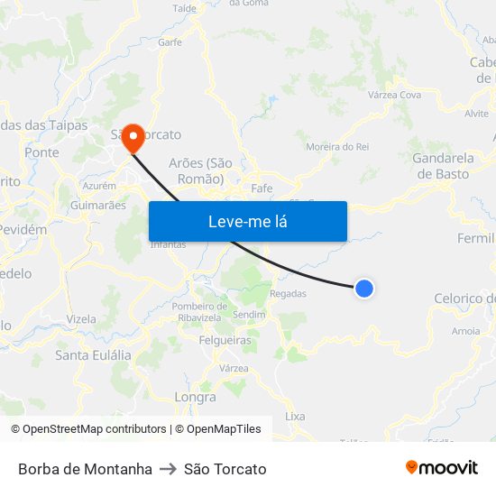 Borba de Montanha to São Torcato map