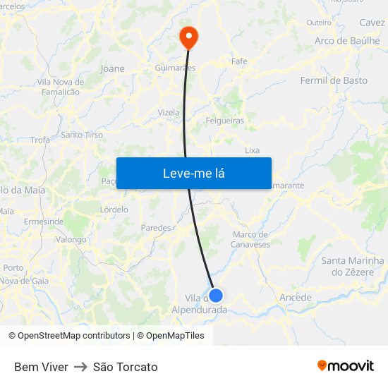 Bem Viver to São Torcato map