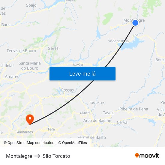 Montalegre to São Torcato map