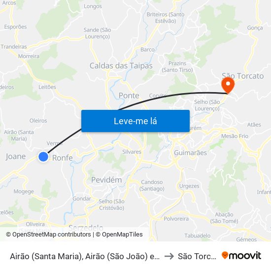 Airão (Santa Maria), Airão (São João) e Vermil to São Torcato map