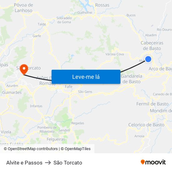 Alvite e Passos to São Torcato map