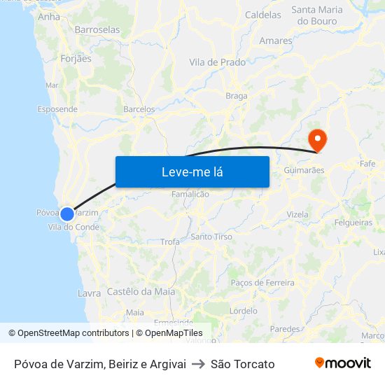 Póvoa de Varzim, Beiriz e Argivai to São Torcato map