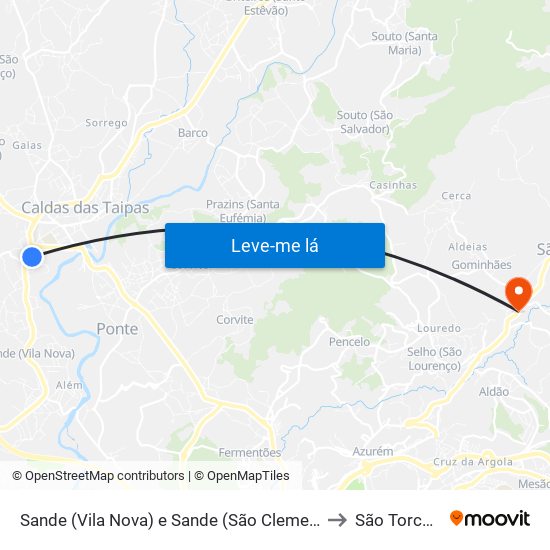 Sande (Vila Nova) e Sande (São Clemente) to São Torcato map