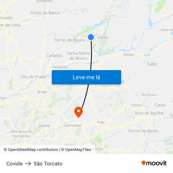 Covide to São Torcato map