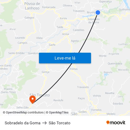 Sobradelo da Goma to São Torcato map