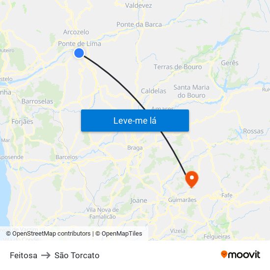 Feitosa to São Torcato map