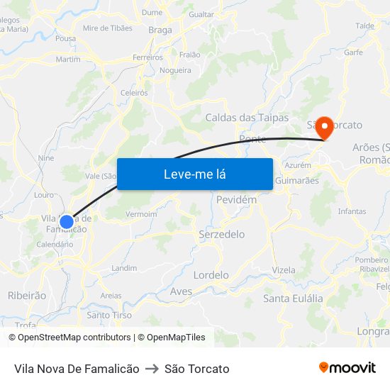 Vila Nova De Famalicão to São Torcato map