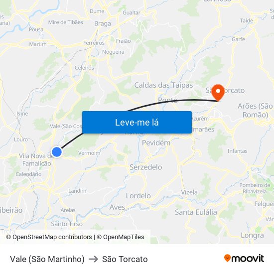 Vale (São Martinho) to São Torcato map