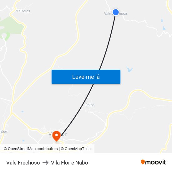 Vale Frechoso to Vila Flor e Nabo map