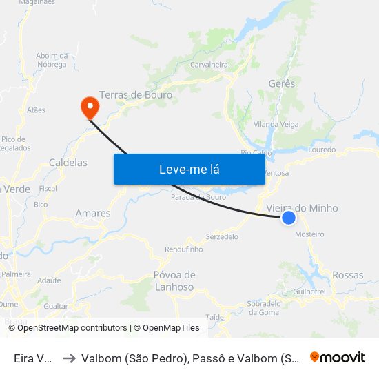 Eira Vedra to Valbom (São Pedro), Passô e Valbom (São Martinho) map