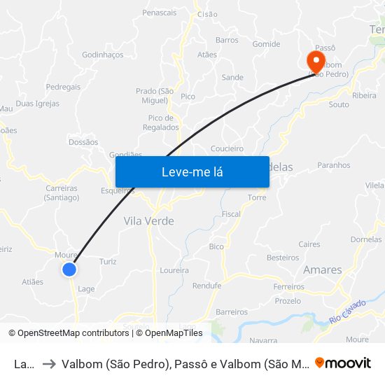 Lage to Valbom (São Pedro), Passô e Valbom (São Martinho) map