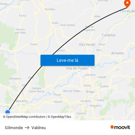 Gilmonde to Valdreu map