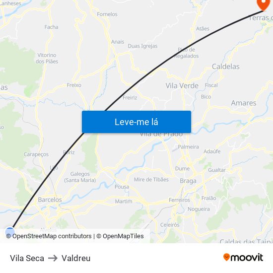 Vila Seca to Valdreu map