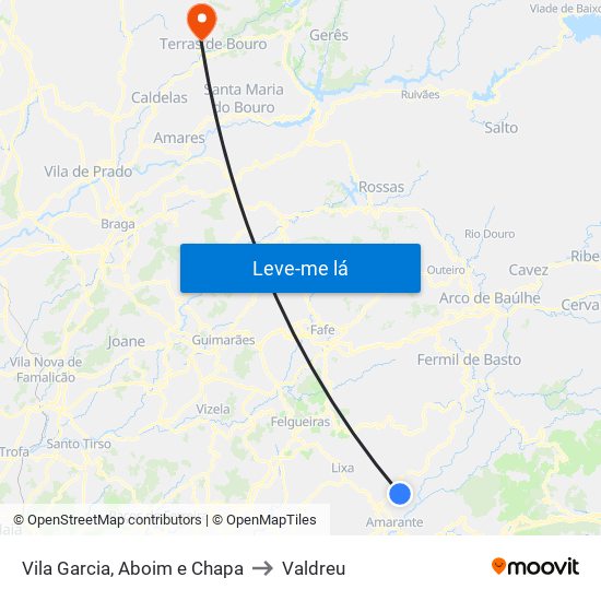 Vila Garcia, Aboim e Chapa to Valdreu map