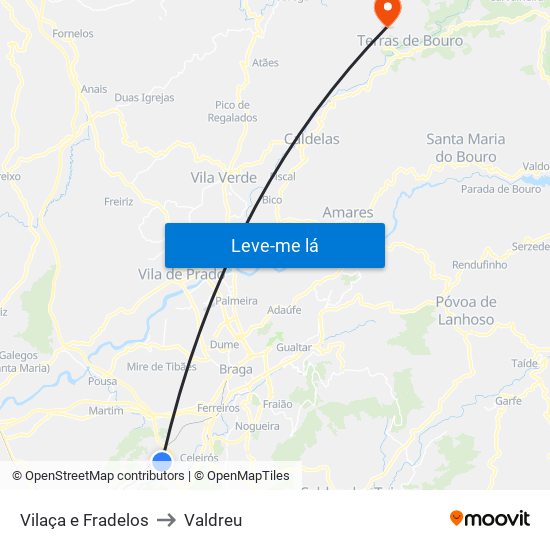 Vilaça e Fradelos to Valdreu map