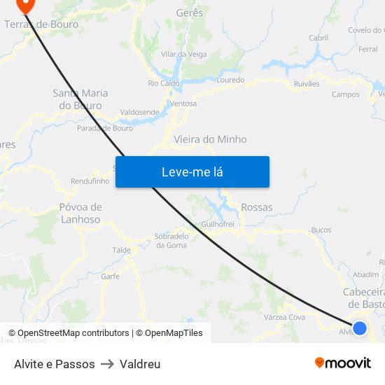 Alvite e Passos to Valdreu map