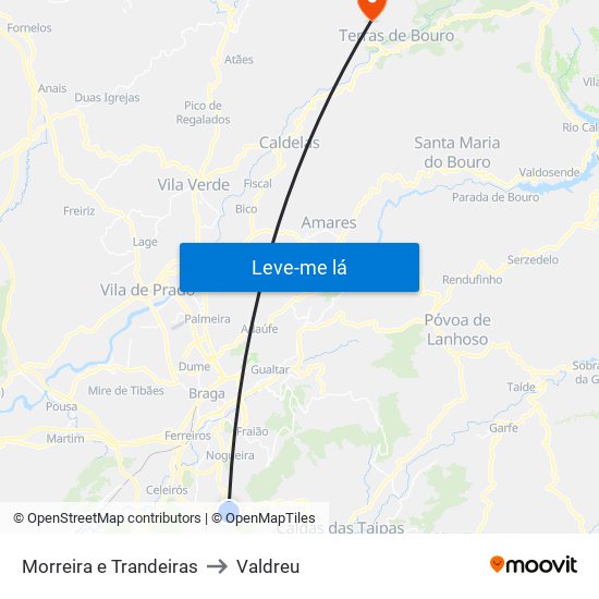 Morreira e Trandeiras to Valdreu map