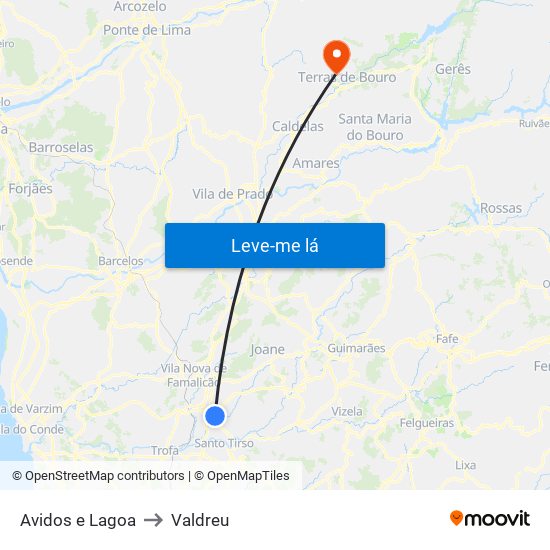 Avidos e Lagoa to Valdreu map