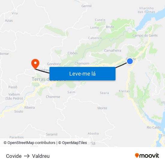 Covide to Valdreu map