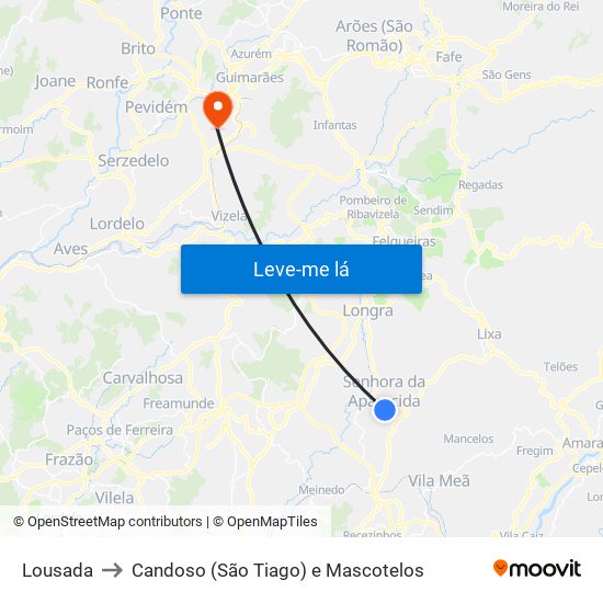 Lousada to Candoso (São Tiago) e Mascotelos map