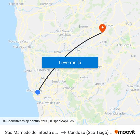 São Mamede de Infesta e Senhora da Hora to Candoso (São Tiago) e Mascotelos map
