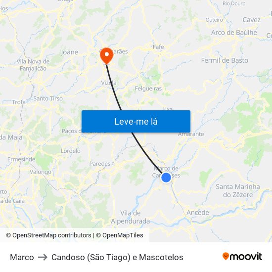 Marco to Candoso (São Tiago) e Mascotelos map
