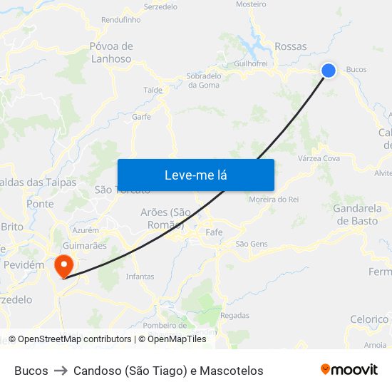 Bucos to Candoso (São Tiago) e Mascotelos map