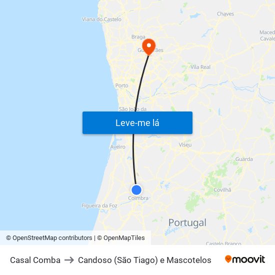 Casal Comba to Candoso (São Tiago) e Mascotelos map