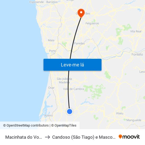 Macinhata do Vouga to Candoso (São Tiago) e Mascotelos map