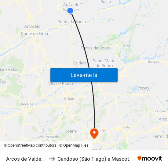 Arcos de Valdevez to Candoso (São Tiago) e Mascotelos map