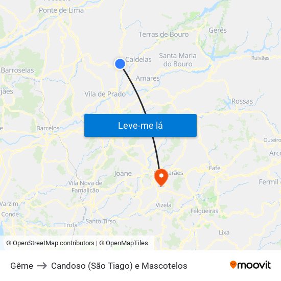 Gême to Candoso (São Tiago) e Mascotelos map