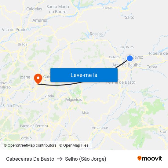 Cabeceiras De Basto to Selho (São Jorge) map