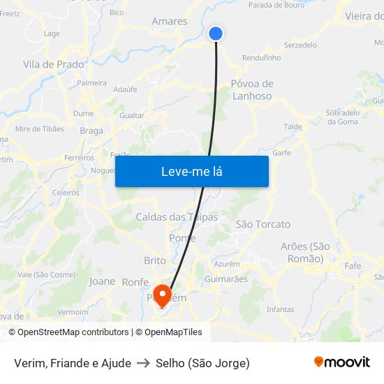 Verim, Friande e Ajude to Selho (São Jorge) map