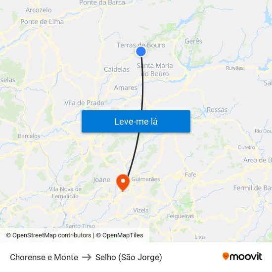 Chorense e Monte to Selho (São Jorge) map