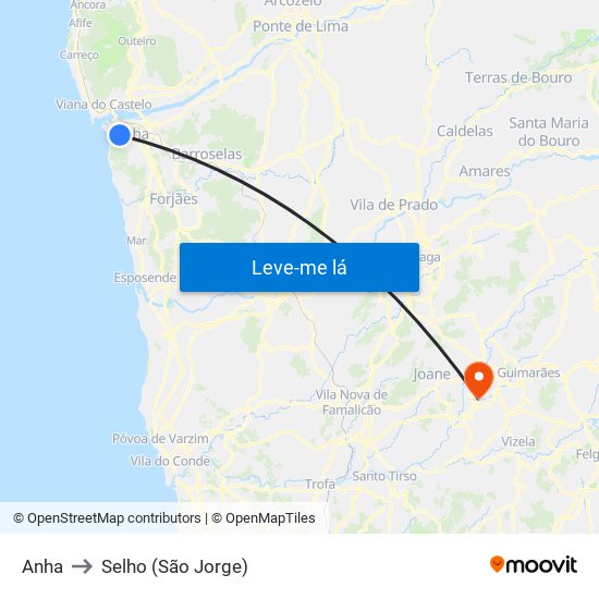 Anha to Selho (São Jorge) map