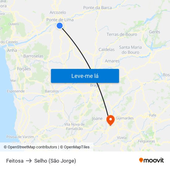 Feitosa to Selho (São Jorge) map