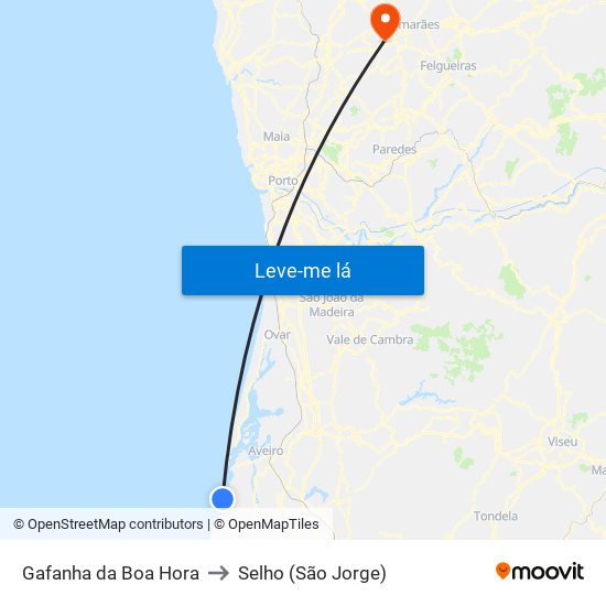 Gafanha da Boa Hora to Selho (São Jorge) map
