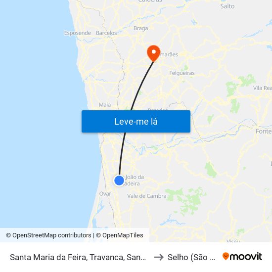 Santa Maria da Feira, Travanca, Sanfins e Espargo to Selho (São Jorge) map