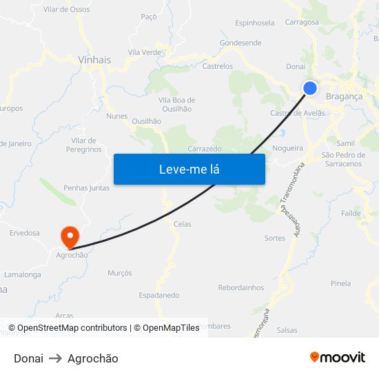 Donai to Agrochão map