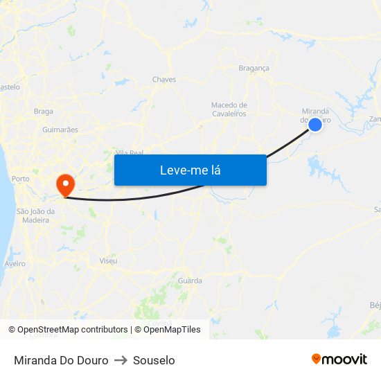 Miranda Do Douro to Souselo map