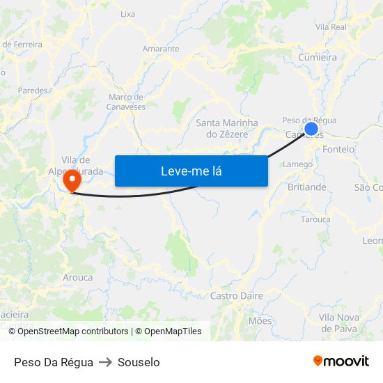 Peso Da Régua to Souselo map