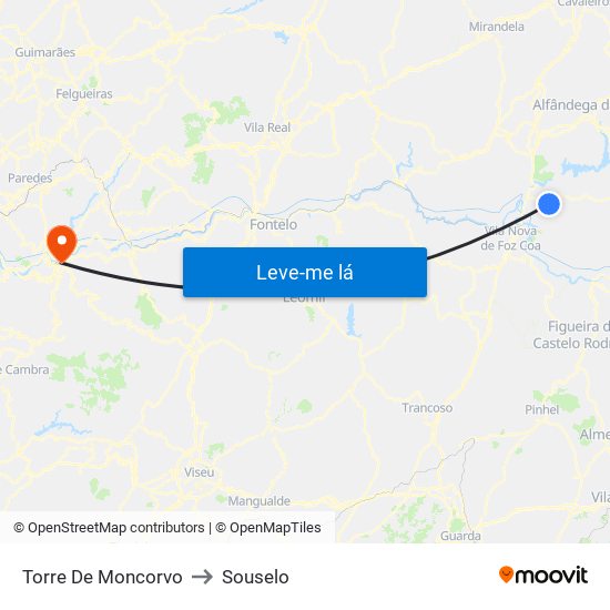 Torre De Moncorvo to Souselo map