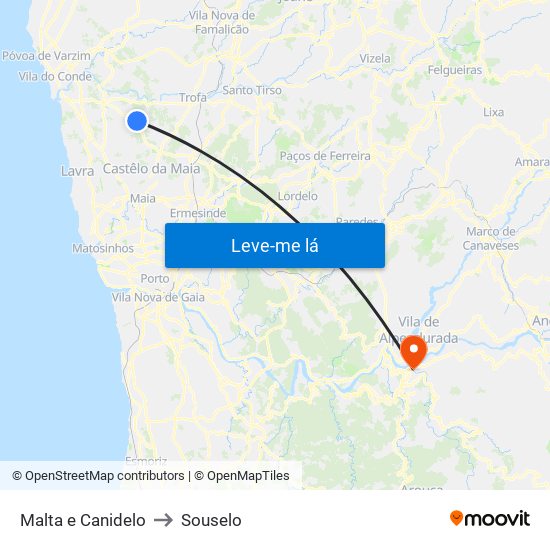 Malta e Canidelo to Souselo map