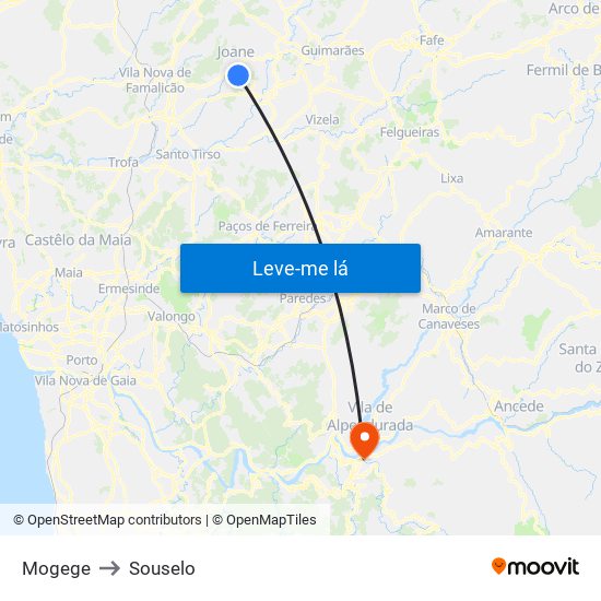 Mogege to Souselo map