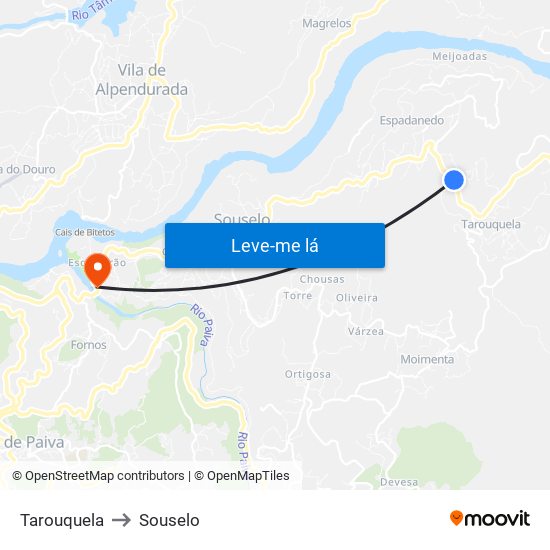 Tarouquela to Souselo map