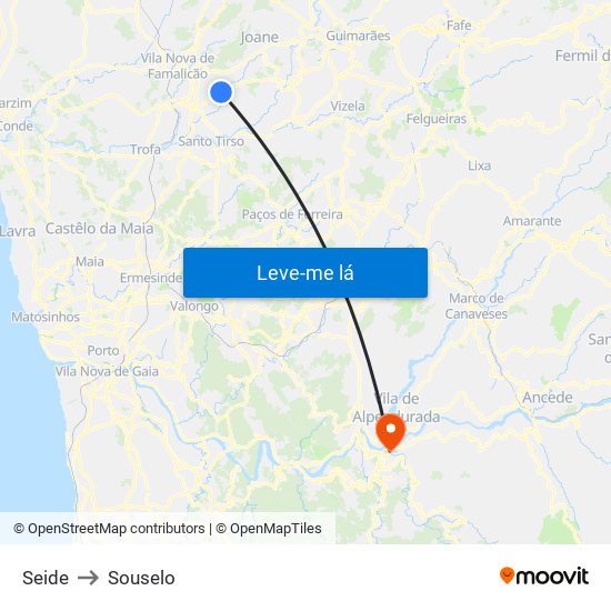 Seide to Souselo map