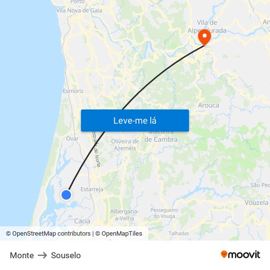 Monte to Souselo map